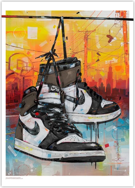 Sneaker poster powerlines dark mocha 50x70 cm