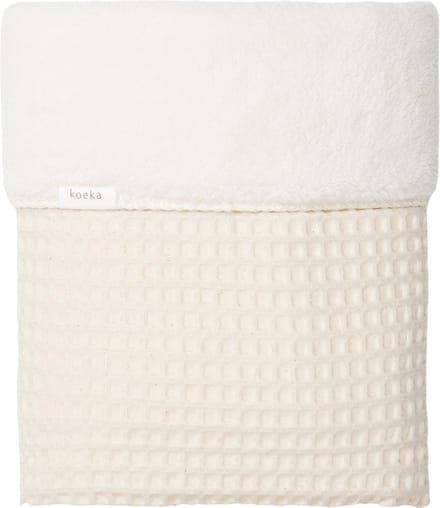 Koeka wiegdeken wafel/teddy Oslo natural/pebble 100x75