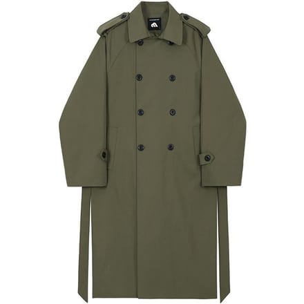 Herfst Mannen Trenchcoat Middel en Lang Over de Knie Los Koreaanse Versie Knappe Trendjas L black