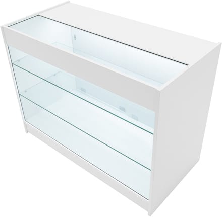 K1200 led winkelbalie - wit - 120x60x90 cm - 3 glazen planken