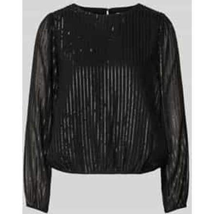 comma - female - Blouse met pailletten en elastische manchetten