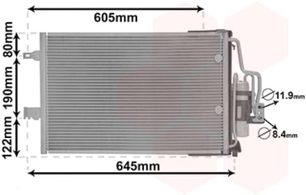 Van Wezel - LUCHTCONDENSATOR VOOR OPEL COMBO C 2000-2003 13105999