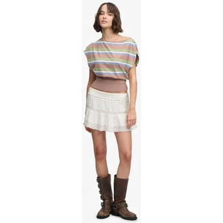 Superdry Ibiza Mini Rok Relaxed Pasvorm White Grootte: 36