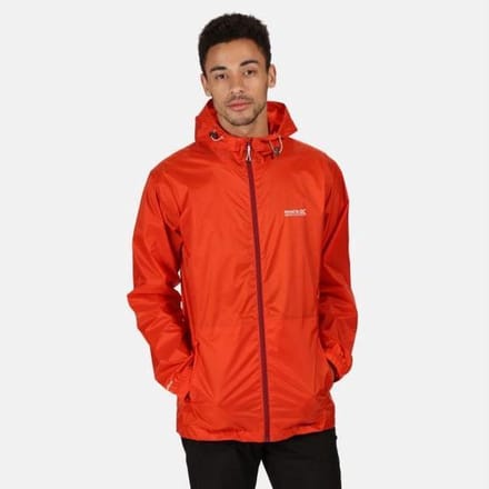 Regatta Pack-It III Waterdichte Opbergbare Jas Met Capuchon Voor Heren Oranje Rood