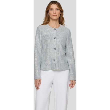 Licht jasje met glanzend effect - grijs - Gr. 44 van Goldner Fashion