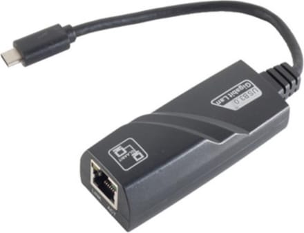 USB-C naar RJ45 Gigabit Ethernet LAN adapter - USB3.0 - CAT6 / zwart - 0,15 meter