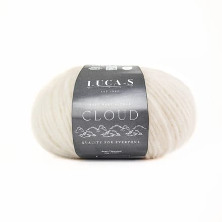 Brei-Haakgaren Luca-s – Soft Baby Alpaca Cloud (1) Wit - bol van 50 gram