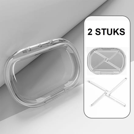 2 Stuks Beugeldoosje Langwerpig – Transparant – Nachtbeugel Case – Invisalign, Wattenstaafjes, Flossdraad