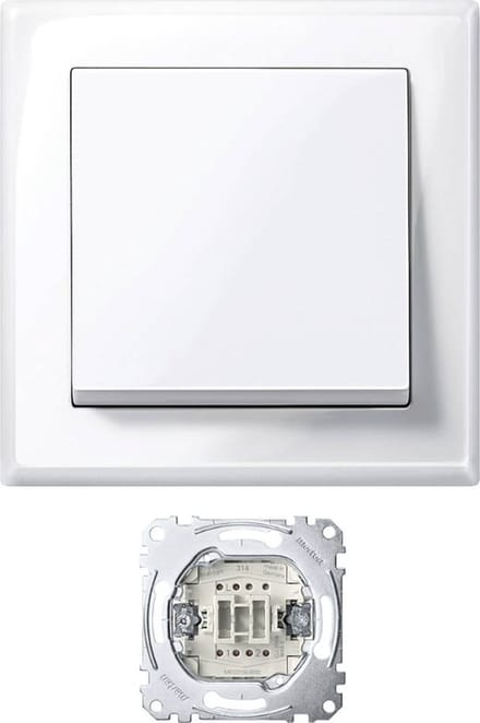 Merten MEG3341-1419 Wisselschakelaar System M - Polar-wit - Breedte: 161 mm, diepte: 32 mm, hoogte: 161 mm (1 stuk)