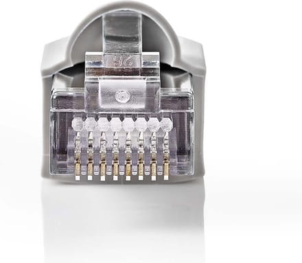 Nedis RJ45-Connector - Male - Solid FTP CAT5e - Recht - Verguld - 10 Stuks - PVC - Grijs / Transparant - Envelop