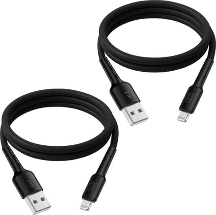 Oplaadkabel geschikt voor Lightning naar usb A oplader - Geschikt voor iPhone en iPad - Veilig - 2 meter - Lang - Sterk - Flexibel - Zwart