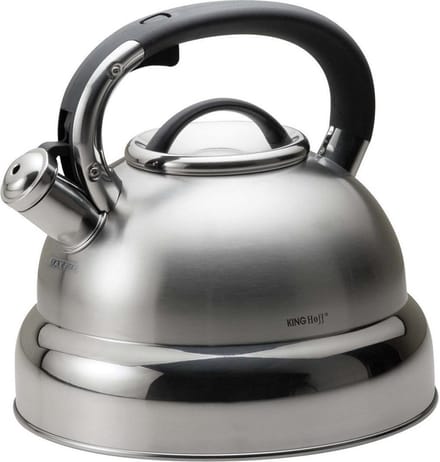 Kinghoff 1210 - Fluitketel - Zilverkleurig - 4 liter - Extra groot