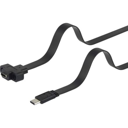 Renkforce USB-kabel USB 3.2 Gen1 USB-C stekker, USB-C bus 0.50 m Zwart Schroefbaar, Zeer flexibel RF-3415026