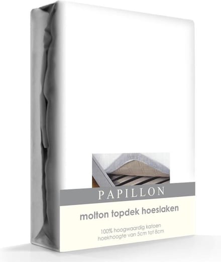 Topper Molton Hoeslaken Katoen Papillon-140 x 200 cm