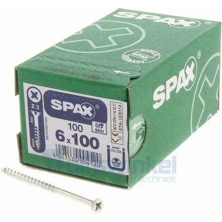 Spaanpl schr vz pk 6.0x100 poz(100) spax