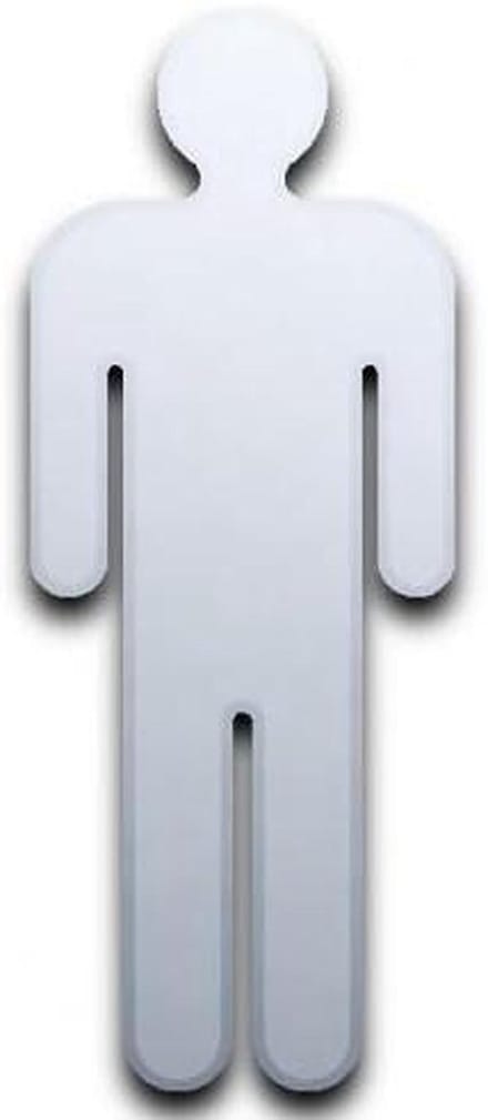 Deurbordje Spiegel - WC Teken - Aanduiding Ruimte - Spiegelend Effect - 45x18 cm - Zilver