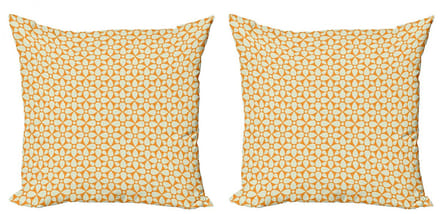ABAKUHAUS Aster – Kussenhoes Set van 2x45x45 cm – Crème Marigold – Dubbelzijdig