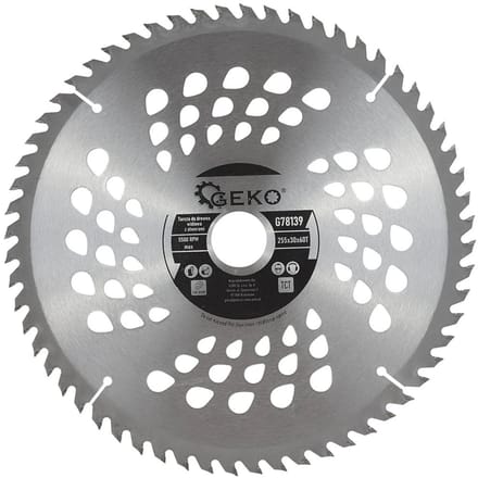 GEKO Zaagblad met gaten - 255 mm - 60 tanden - Tungsten carbide