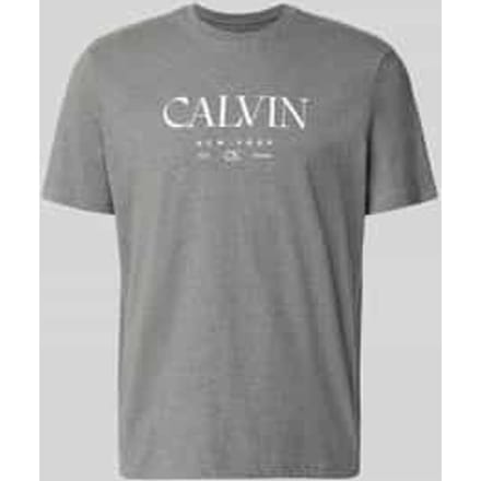 T-shirt met labelprint en ronde hals