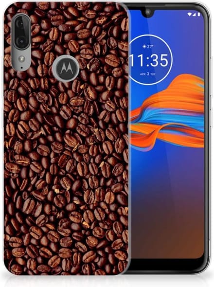 Motorola Moto E6 Plus Siliconen Case Koffiebonen