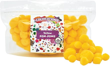 Colorations - Gele pompons knutselmateriaal 100 stuks kunststof.