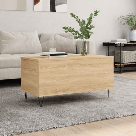 vidaXL Salontafel 90x44,5x45 cm bewerkt hout sonoma eikenkleurig