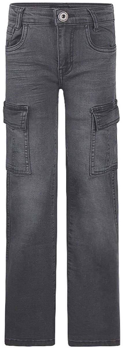 No Way Monday meisjes wide jeans donkergrijs