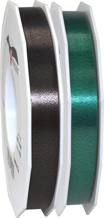 Glorex Hobby/deco luxe cadeau sierlint zwart/groen 1.5 cm x 91 meter
