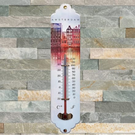 Thermometer - Amsterdam Grachten Pandjes aan de Amstel (binnen en buiten mogelijk)