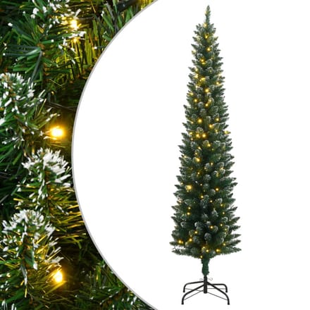 vidaXL - Kunstkerstboom - smal - met - 300 - LED's - 180 - cm