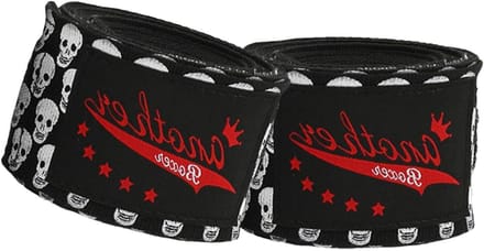 Hand Wraps - Boksbandages - Vechtsport Training - Schedelpatroon Design - 300 cm - Zwart