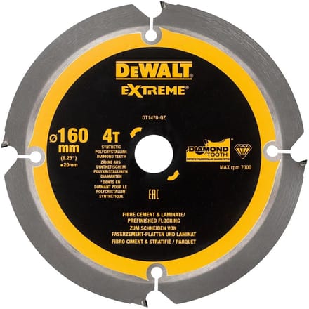 DeWalt Extreme PCD Serie - Zaagblad - 160mm - Vezelcement - Polykristallijn Diamant