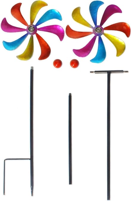 Windmolentjes Tuin - Metaal Decoratie - Buiten Verfraaien - Roestbestendig Ontwerp - 108 cm - Multicolor