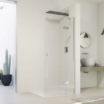 HÜPPE SolvaPro swing door with fixed segment for side wall and niche 80 x 200 cm, without anti-plaque 7T0401092321
