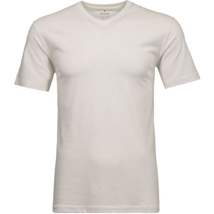 Ragman T-Shirt Uni V-Neck Single Jersey Ecru / male