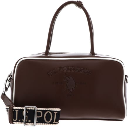 U.S. POLO ASSN. handtas schoudertas Dorking Bowling Bag Brown donkerbruin