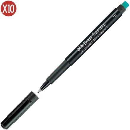 Permanente markeerstift Faber-Castell Multimark 1513 F Zwart (10 Stuks)