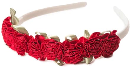 Little Adventures - Rode bloemenhoofdband – Zachte kinderdiadeem net rode rozen