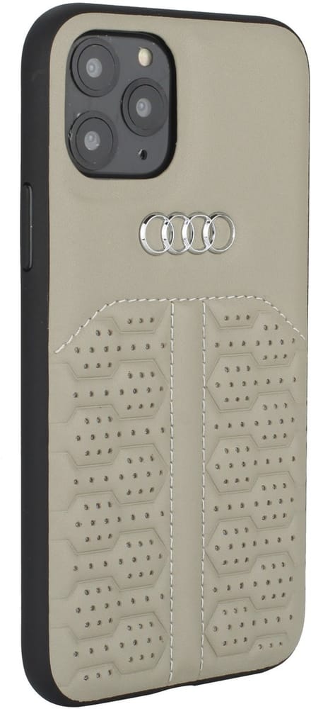 Beige hoesje Audi A6 Serie iPhone 12 Mini - Backcover - Genuine Leather