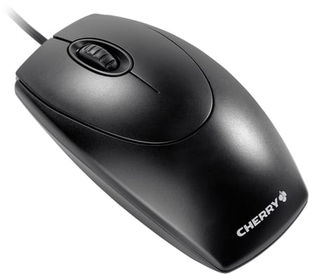CHERRY Wheelmouse Muis USB Optisch Zwart 3 Toetsen 1000 dpi PS2-aansluiting, USB-aansluiting, Geïntegreerd scrollwiel