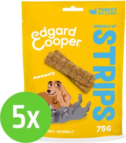 Edgard & Cooper Strips Turkey 75 gr - Hondensnack - 5 verpakkingen