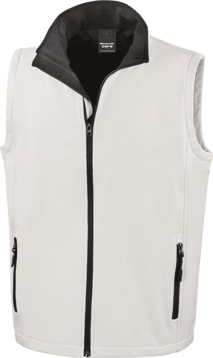 Result Printable Soft Shell Bodywarmer RT232 - White/Black - L