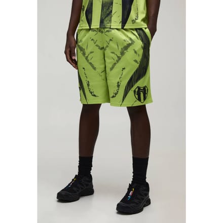 Baggy Fit Afterlight Mesh Football Shorts | Chartreuse | Size Small