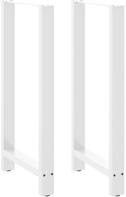 Set van 2 Bartafelpoten Verstelbaar Wit Staal 60x110-111 cm