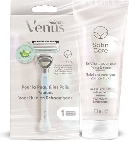 Gillette Venus Voor Huid En Schaamhaar - Scheermes + Satin Care Exfoliant - 177ml