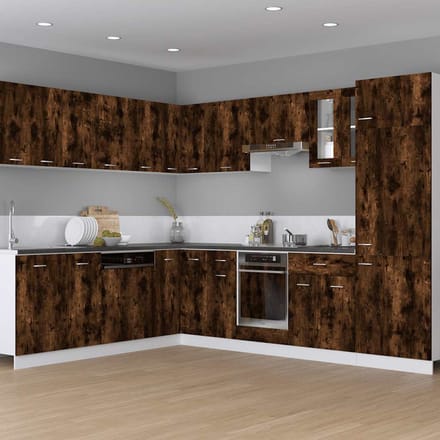 vidaXL - Ovenkast - Lyon - 60x46x81,5 - cm - bewerkt - hout - gerookt - eikenkleurig