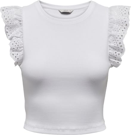 Only Top Onlmathilda S/l Lace Detail Top Jrs 15308890 Cloud Dancer Dames Maat - S