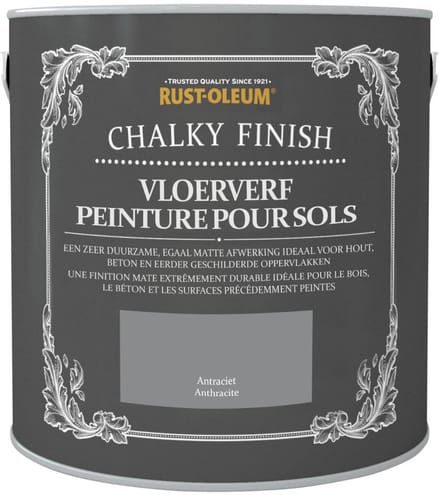 Rust-Oleum Chalky Finish Vloerverf Antraciet 2,5 liter