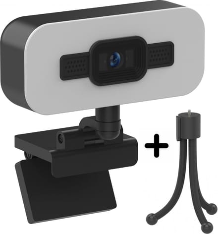 Rolio Webcam voor PC - 4K - Ultra HD - 8MP - Inclusief Tripod en Microfoon - Ringlamp - Universeel