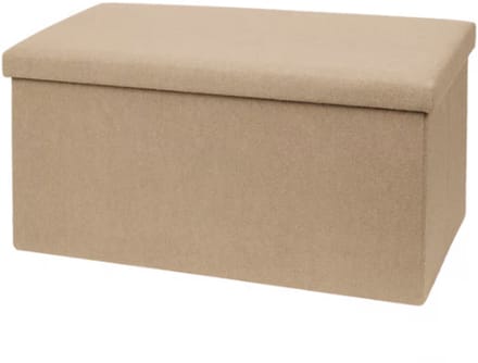 Teddy - Opbergpoef - Vouwbaar - Wit - 76 cm breed - 38cm hoog - bankje - organizer